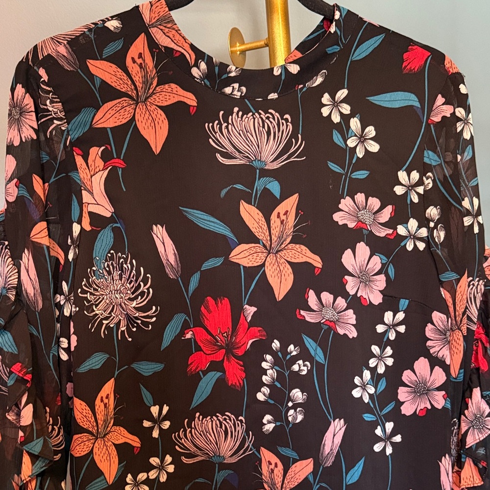 Who What Wear Black Floral Dress